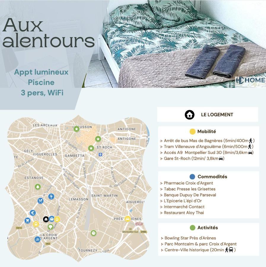 Appt Lumineux, Piscine, Wifi Lejlighed Montpellier Eksteriør billede